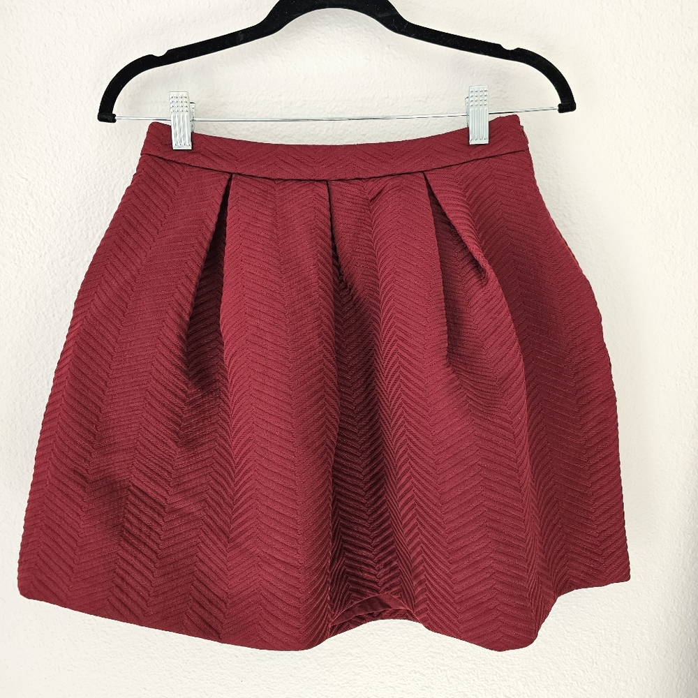 Valentines Day Forever 21 Burgundy Medium Zipper Mini Skirt New With Tags